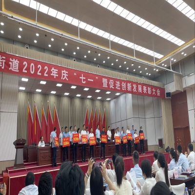 辉达娱乐代表参加蒲西街道2022年庆“七一”暨促进创新发展表彰大会